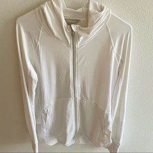 Athleta white performance Zip-Up Jacket hoodie size medium